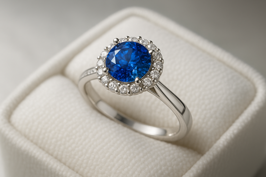 generate 3 images of ring with sapphire